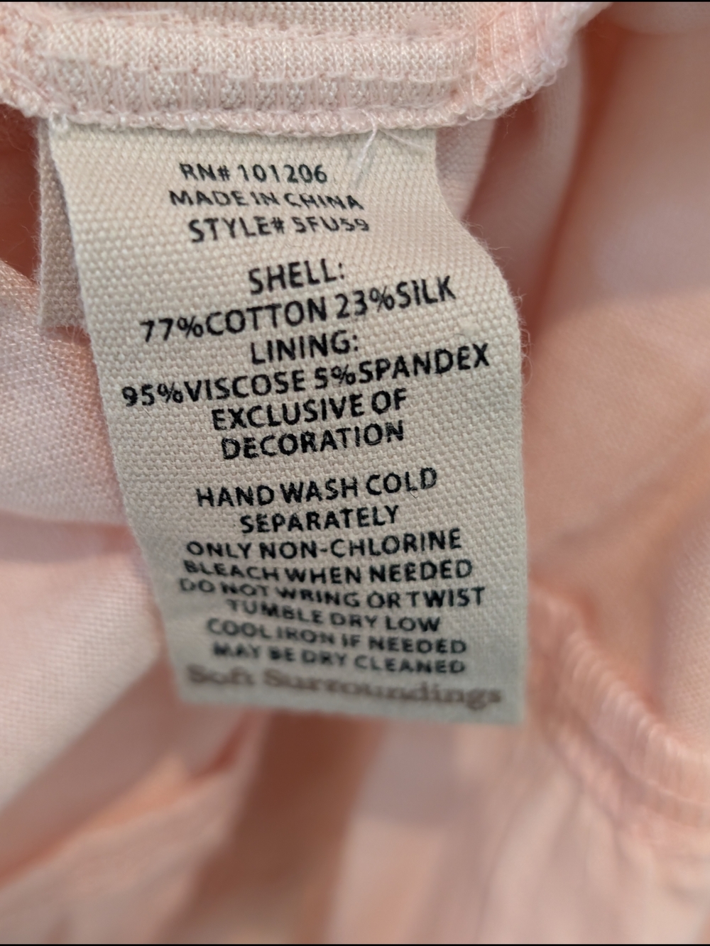 Light Pink Women's Layered Button V-Neck Tunic Top - Picture 9 of 9